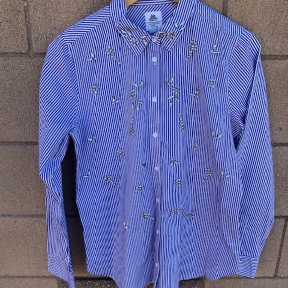 Thomas Mason® for J.Crew embellished cotton poplin blouse  -  Size 8 - Picture 2 of 4